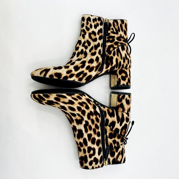 Tory Burch Women's Laila Leopard Print Calf Hair Booties - Picture 3 of 7